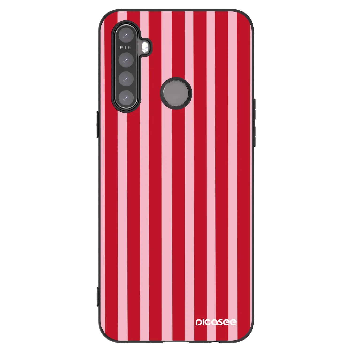 Picasee husă neagră din silicon pentru Realme 6i - Lines red