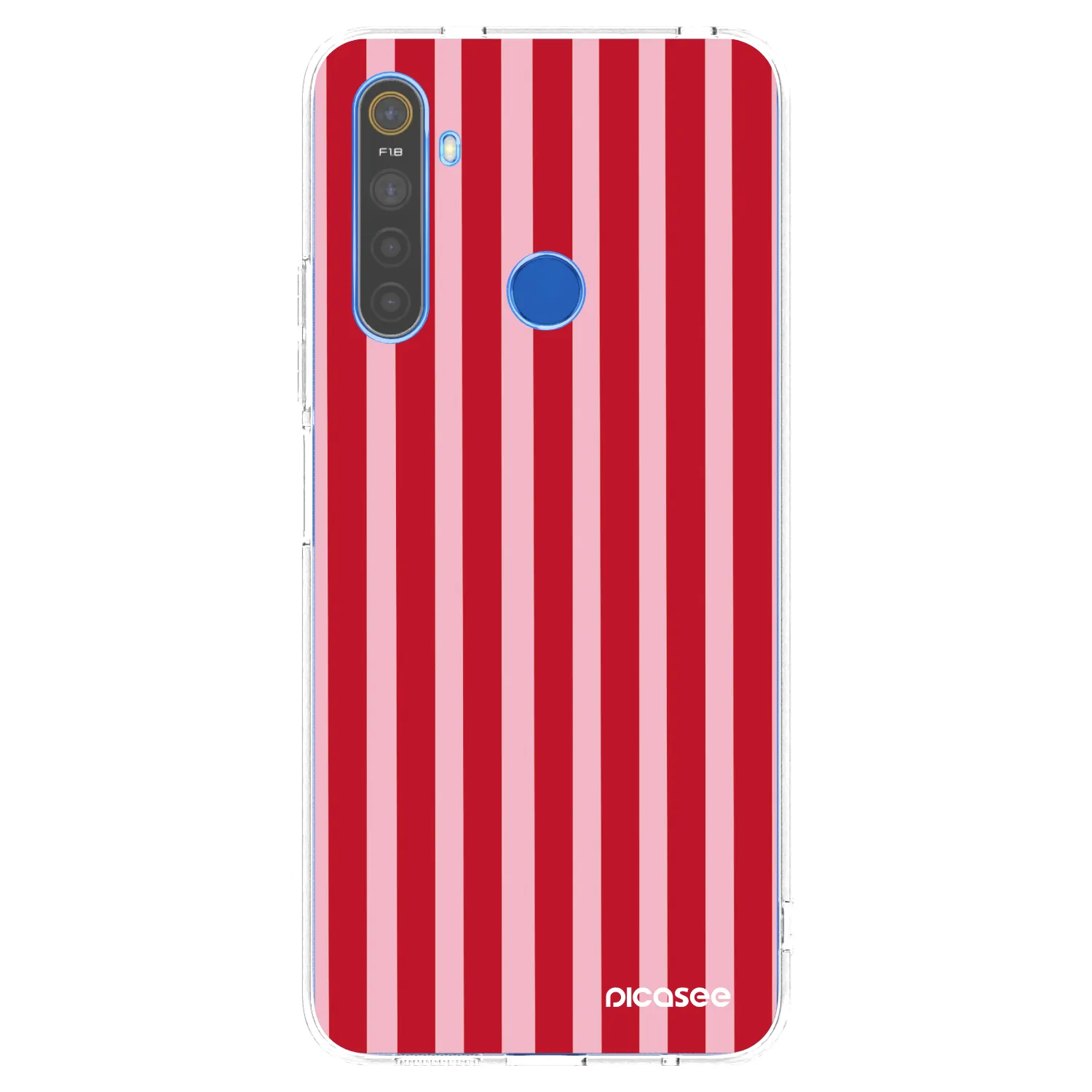 Picasee husă transparentă din silicon pentru Realme 5 - Lines red