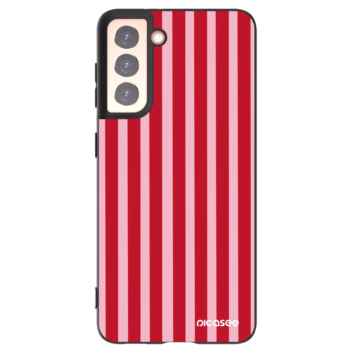 Picasee husă neagră din silicon pentru Samsung Galaxy S21 5G G991B - Lines red