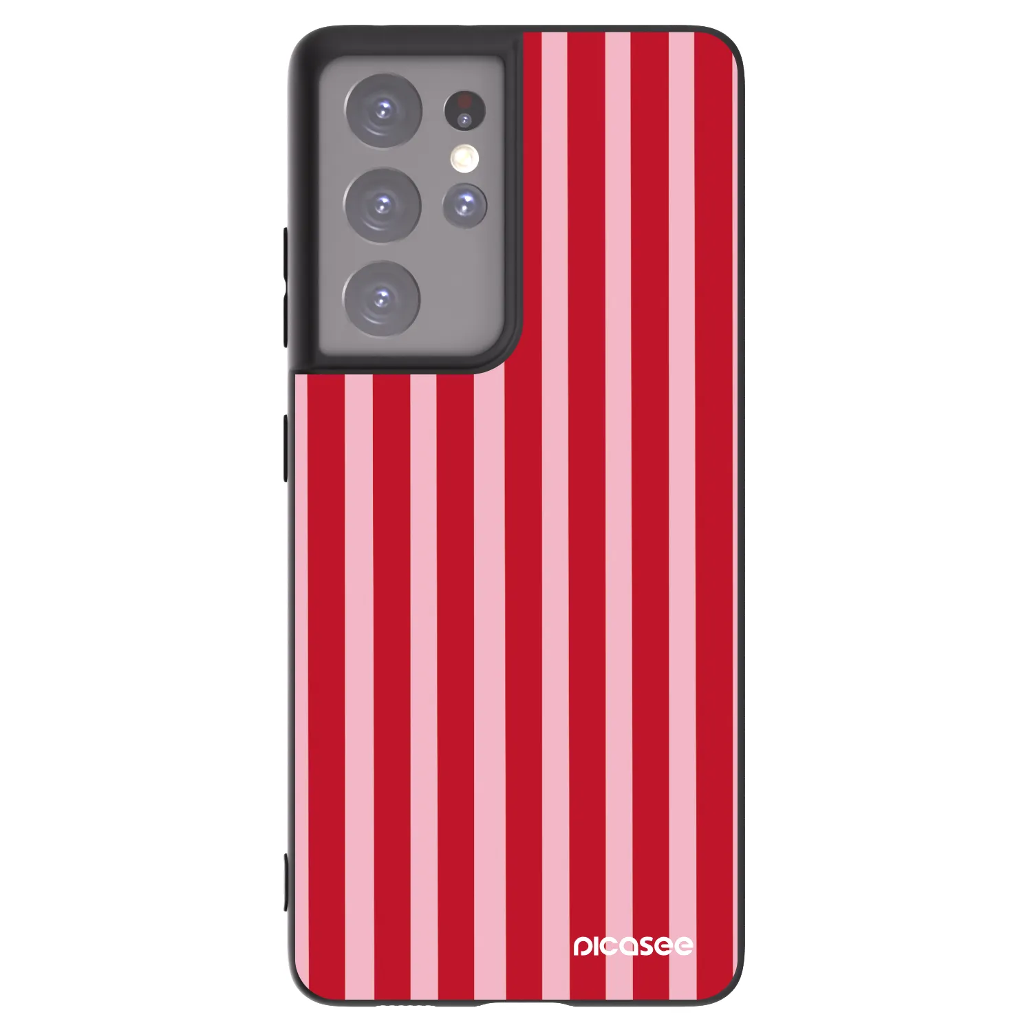 Picasee husă neagră din silicon pentru Samsung Galaxy S21 Ultra 5G G998B - Lines red