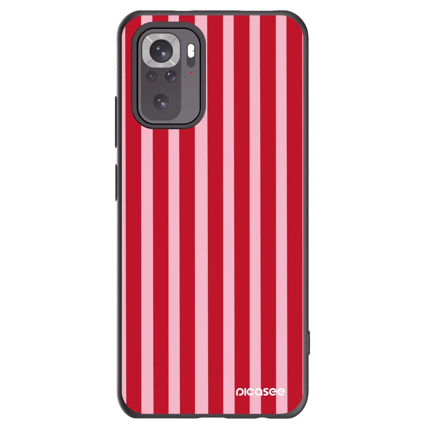 Picasee husă neagră din silicon pentru Xiaomi Redmi Note 10S - Lines red