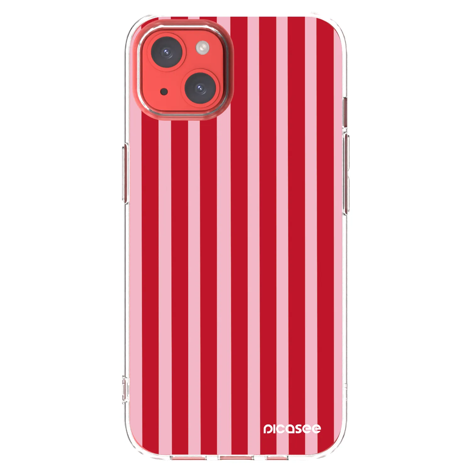 Picasee husă transparentă din silicon pentru Apple iPhone 13 - Lines red
