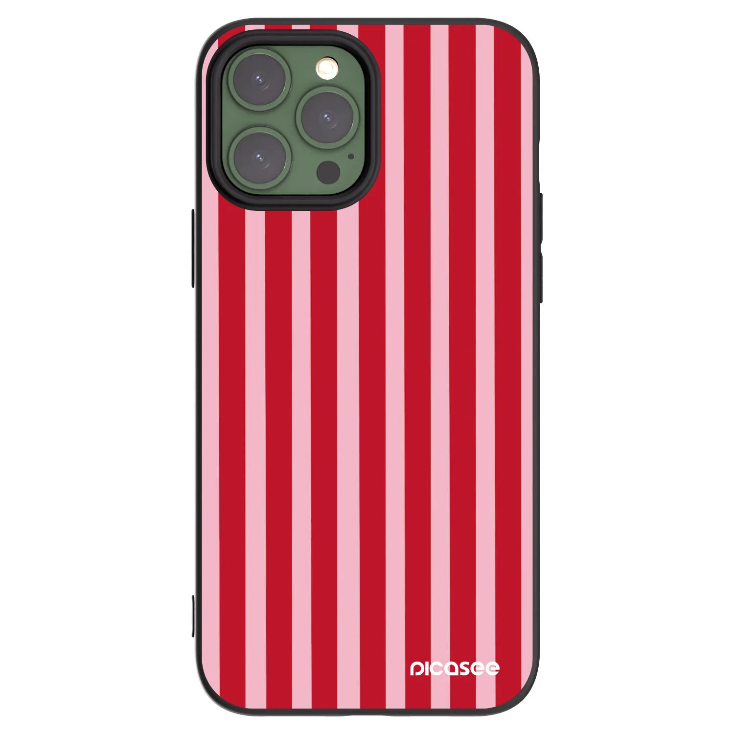 Picasee husă neagră din silicon pentru Apple iPhone 13 Pro Max - Lines red