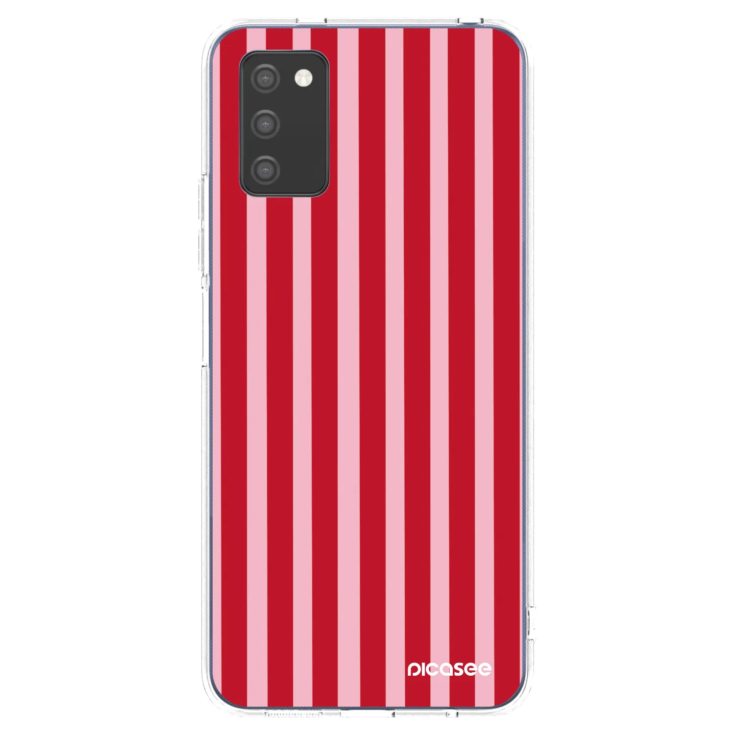 Picasee husă transparentă din silicon pentru Samsung Galaxy A02s A025G - Lines red