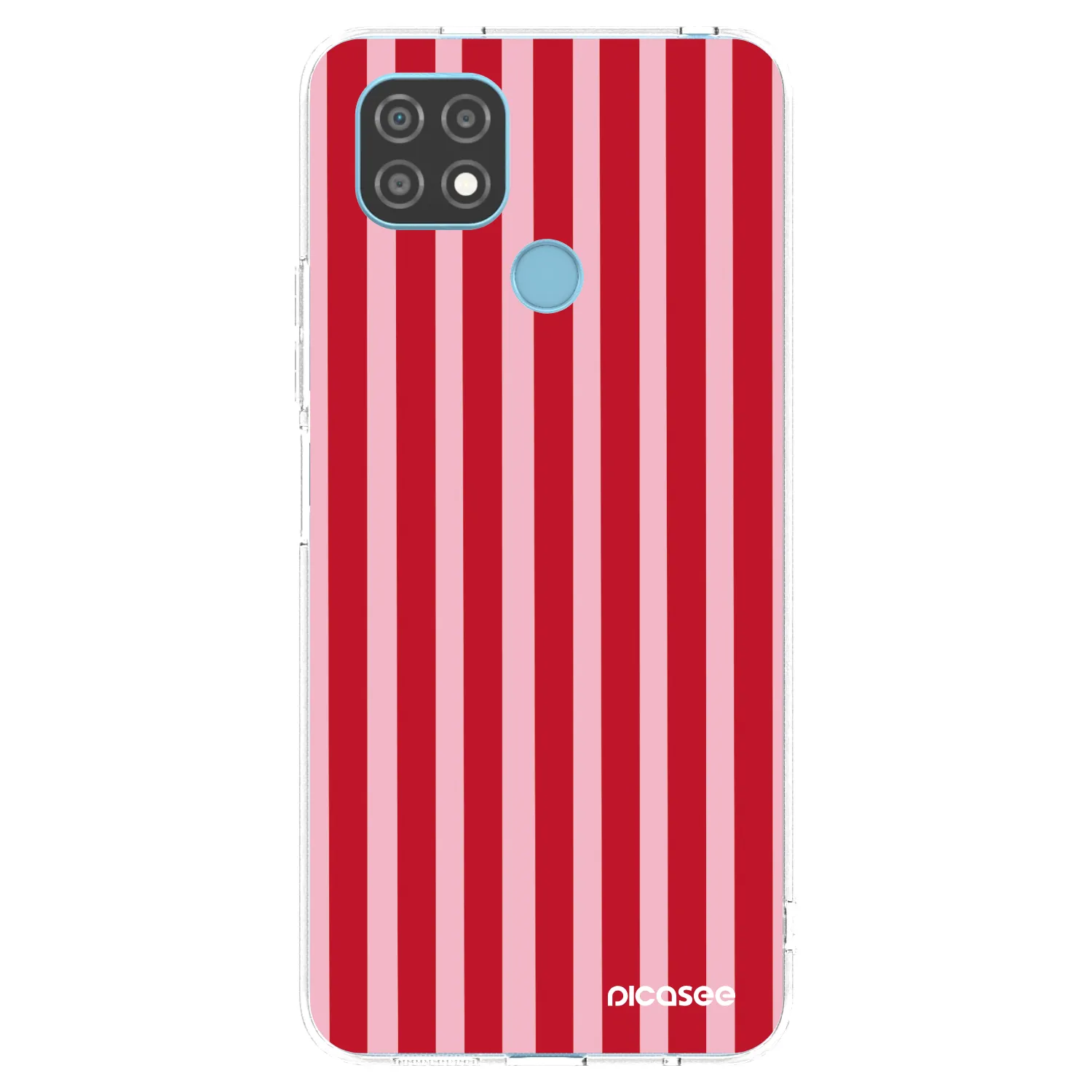 Picasee husă transparentă din silicon pentru Realme C21 - Lines red