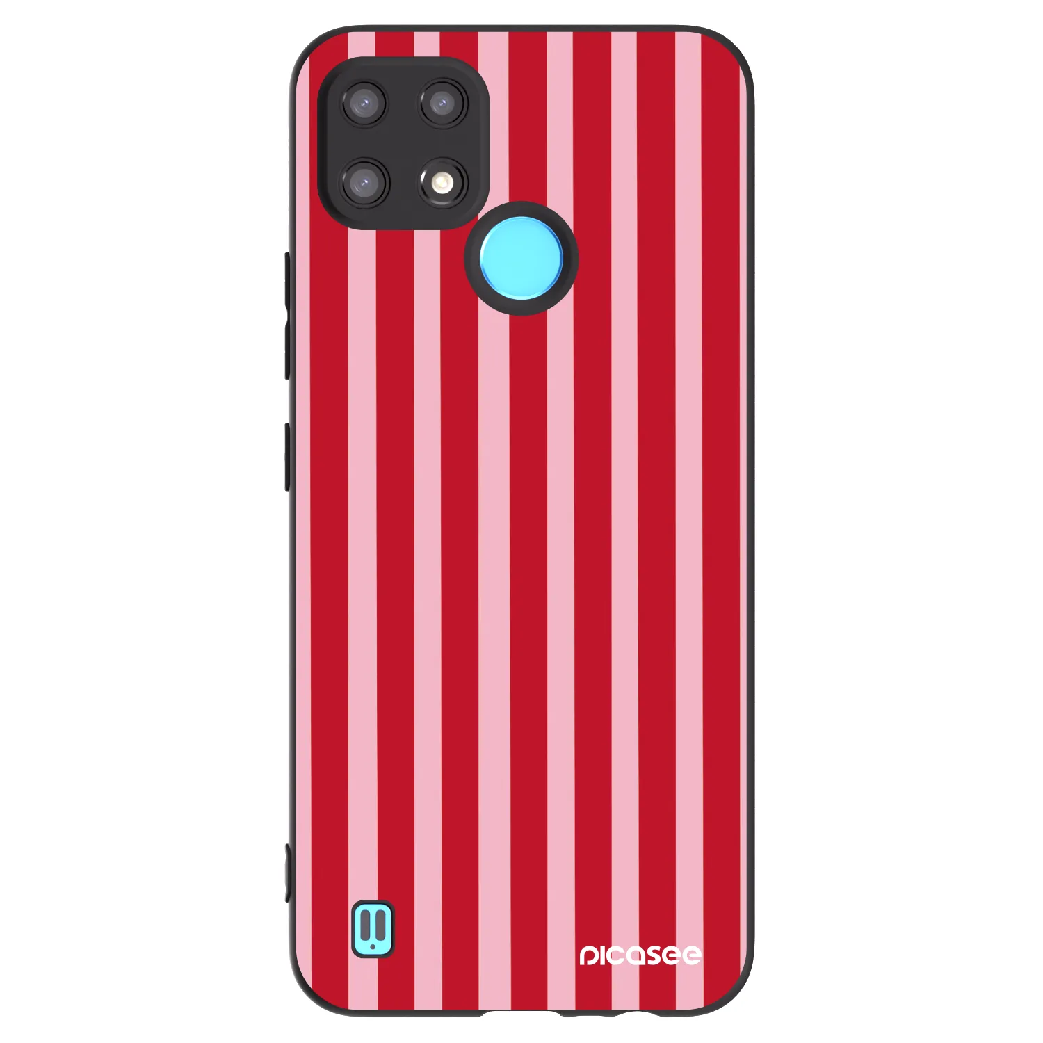 Picasee husă neagră din silicon pentru Realme C21 - Lines red