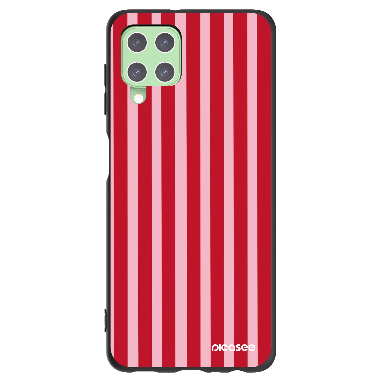 Picasee husă neagră din silicon pentru Samsung Galaxy A22 A225F 4G - Lines red