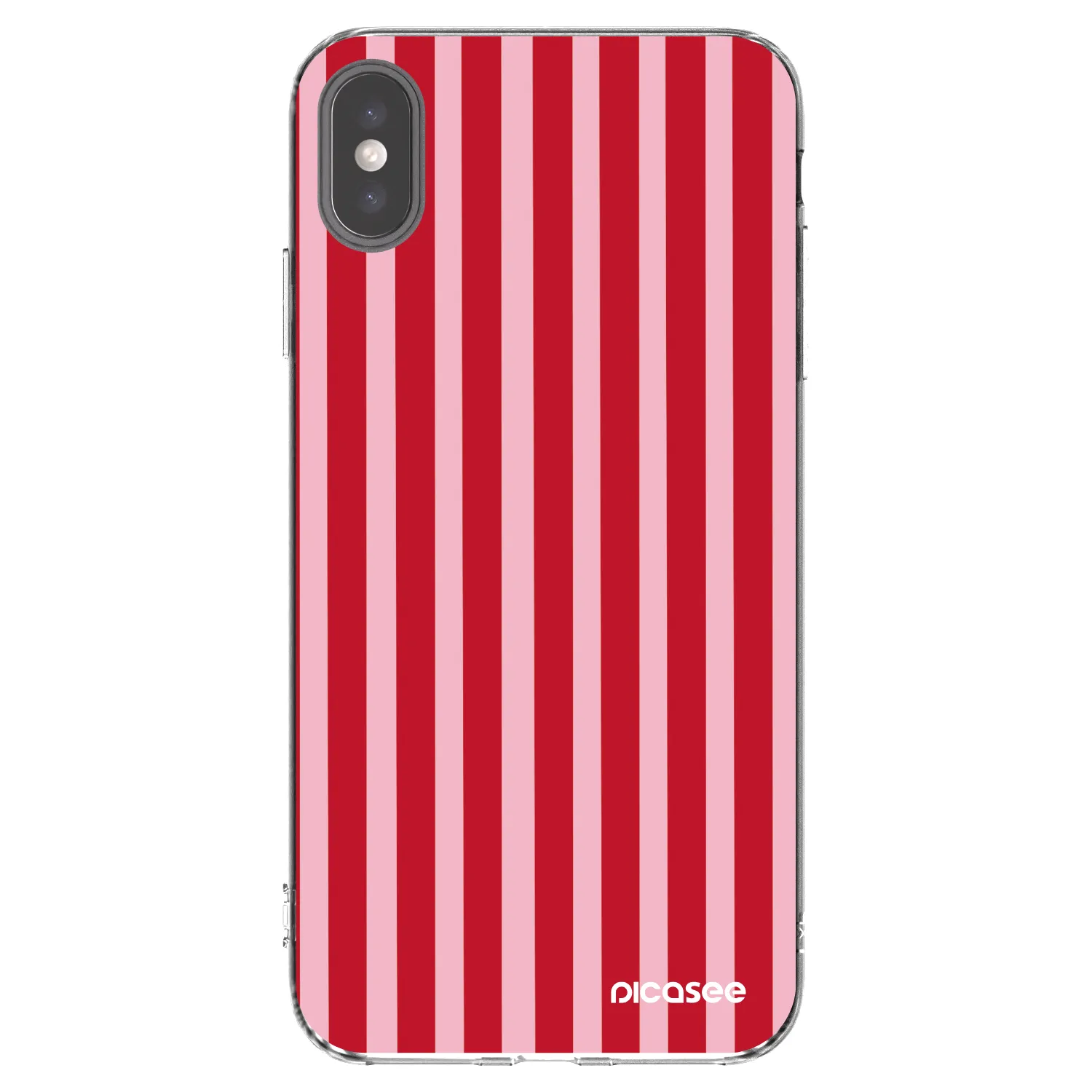 Picasee husă transparentă din silicon pentru Apple iPhone XS Max - Lines red