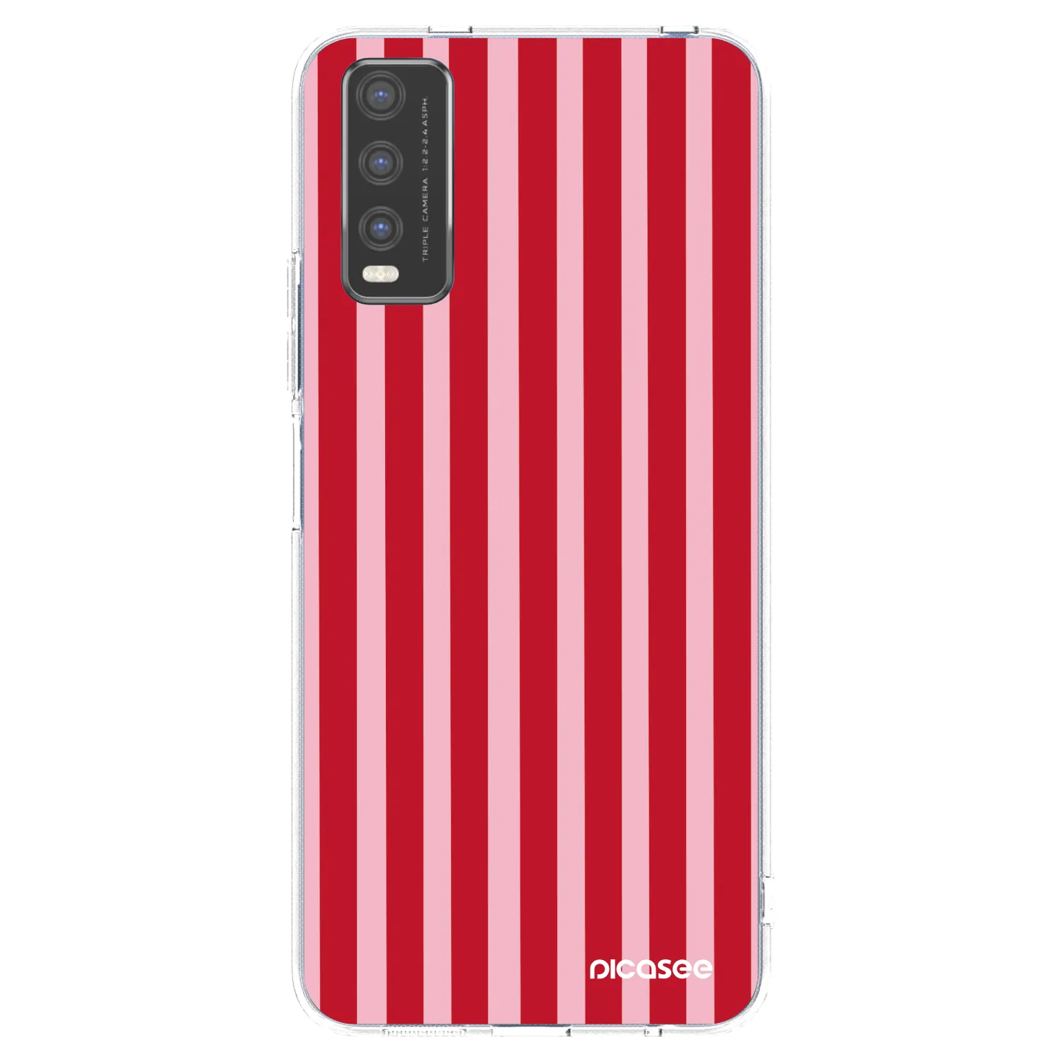 Picasee husă transparentă din silicon pentru Vivo Y20s - Lines red