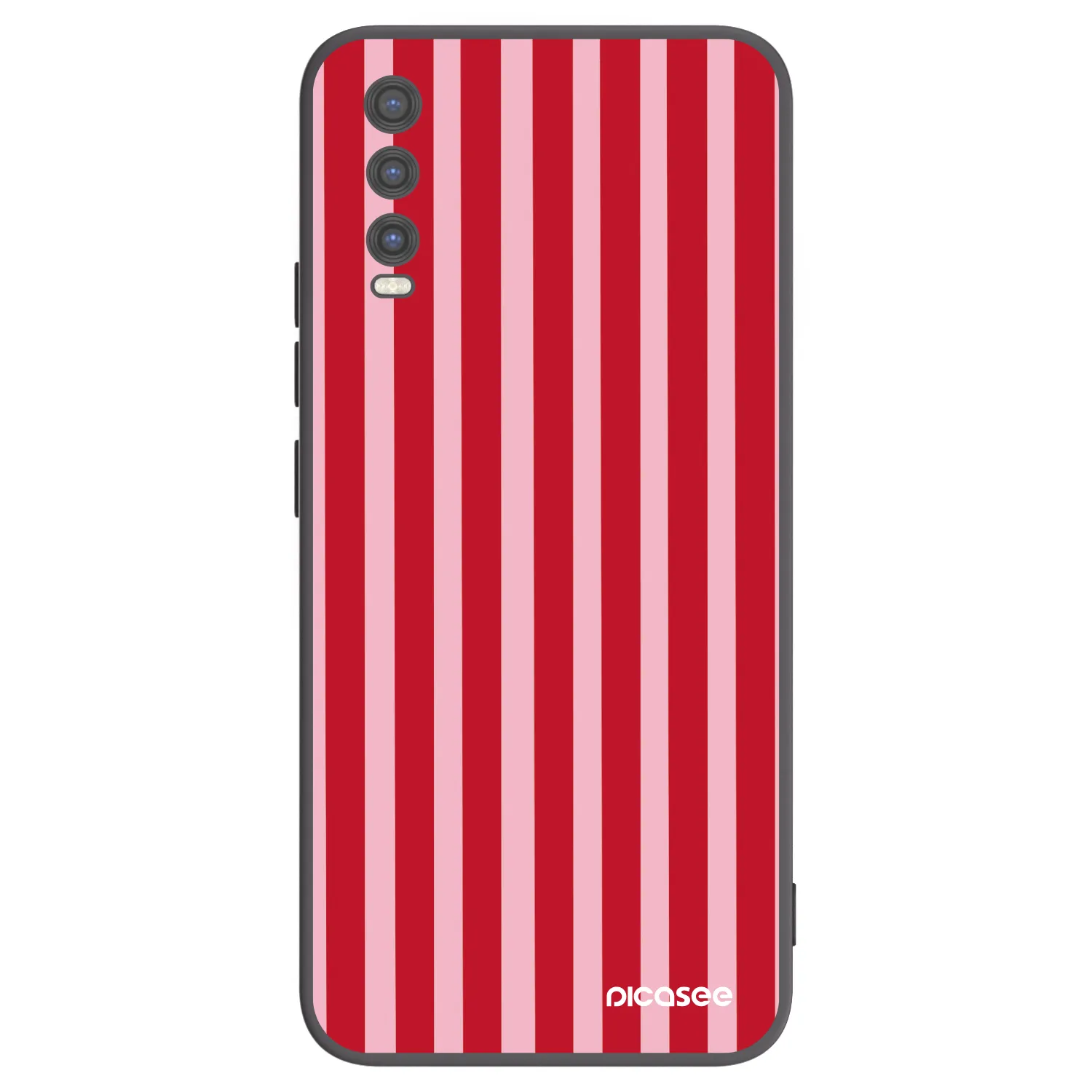 Picasee husă neagră din silicon pentru Vivo Y20s - Lines red