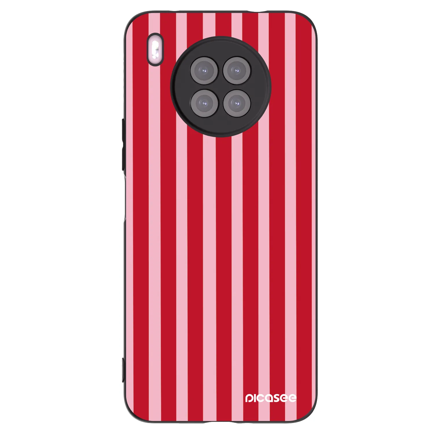 Picasee husă neagră din silicon pentru Huawei Nova 8i - Lines red