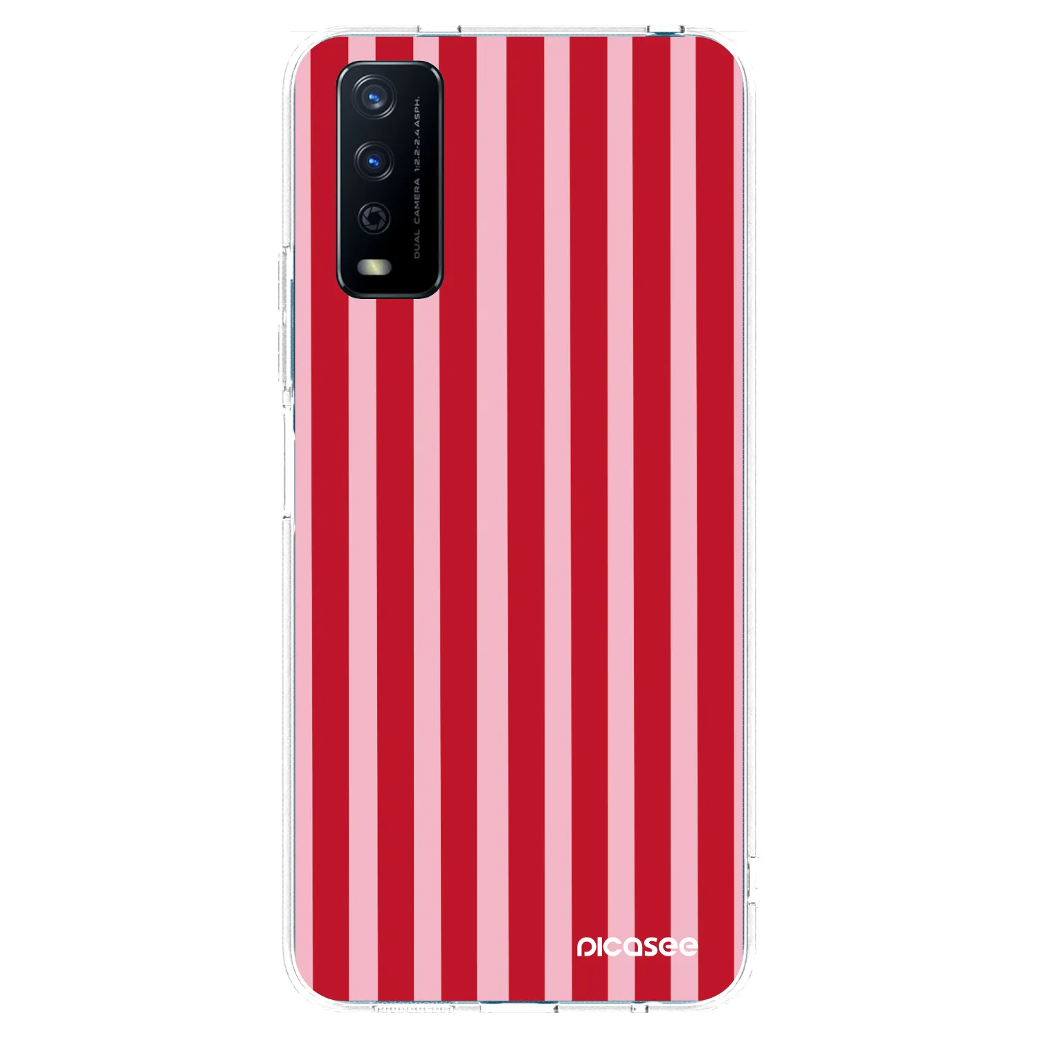 Picasee husă transparentă din silicon pentru Vivo Y11s - Lines red