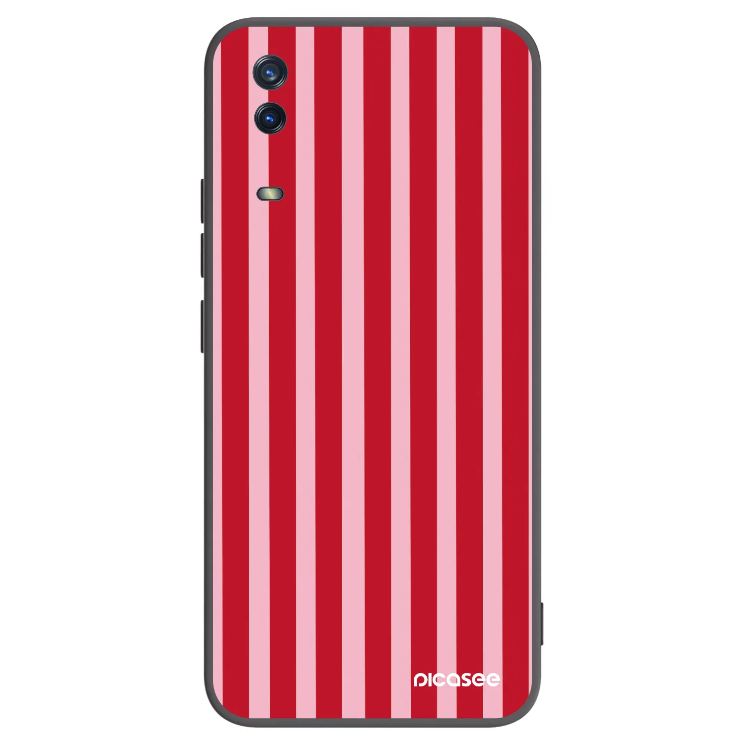 Picasee husă neagră din silicon pentru Vivo Y11s - Lines red