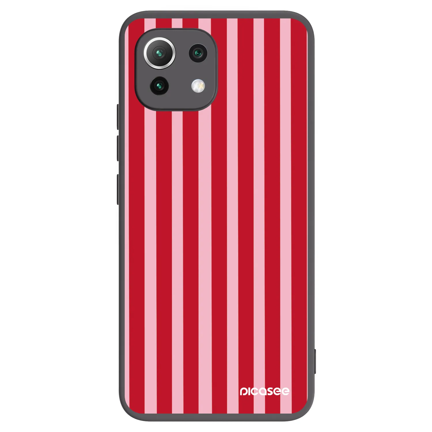 Picasee husă neagră din silicon pentru Xiaomi 11 Lite 5G NE - Lines red