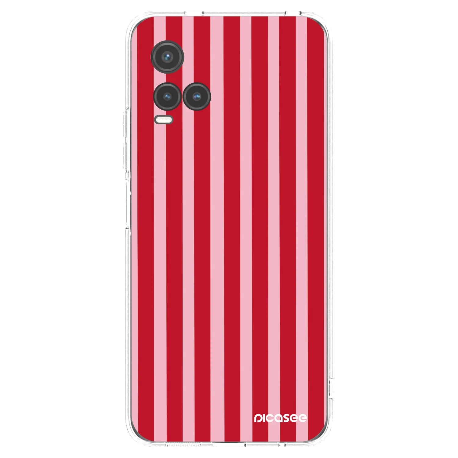 Picasee husă transparentă din silicon pentru Vivo Y33s - Lines red