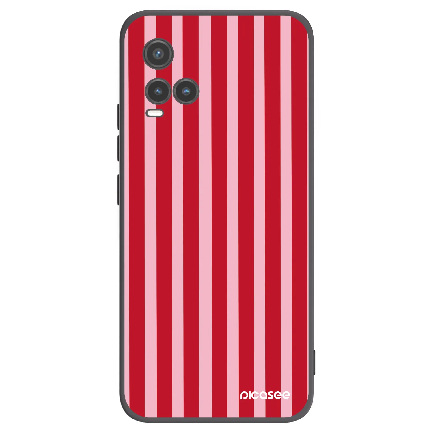 Picasee husă neagră din silicon pentru Vivo Y33s - Lines red