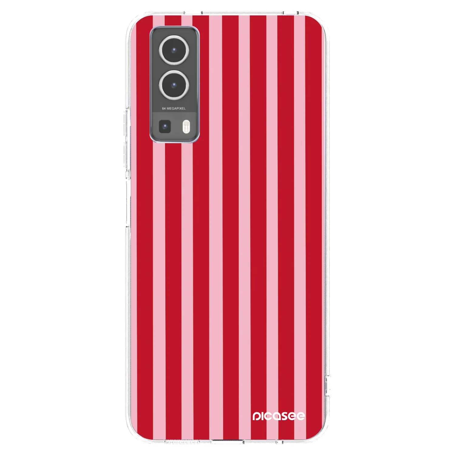 Picasee husă transparentă din silicon pentru Vivo Y72 5G - Lines red