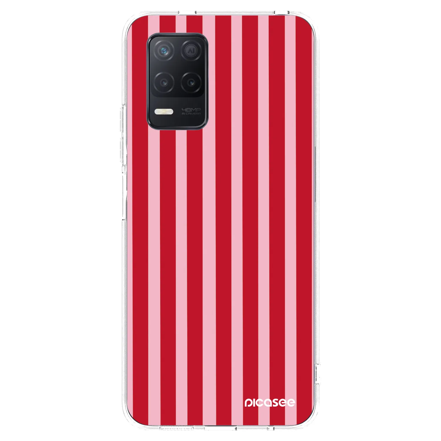 Picasee husă transparentă din silicon pentru Realme 8 5G - Lines red