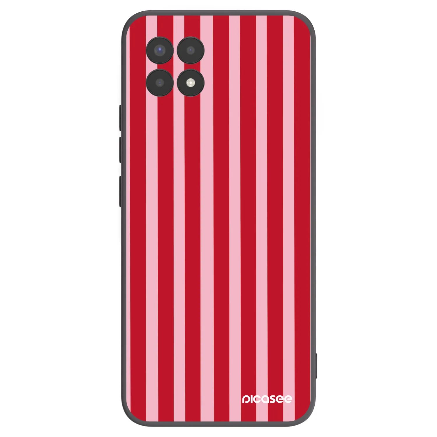 Picasee husă neagră din silicon pentru Realme 8i - Lines red