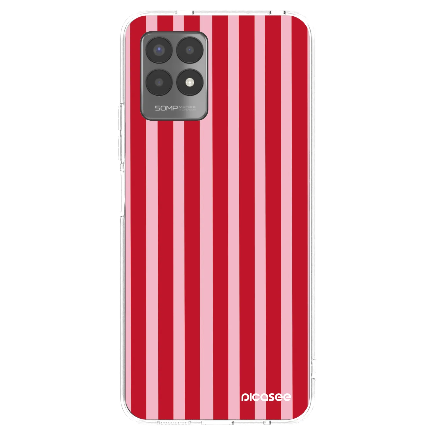 Picasee husă transparentă din silicon pentru Realme 8i - Lines red