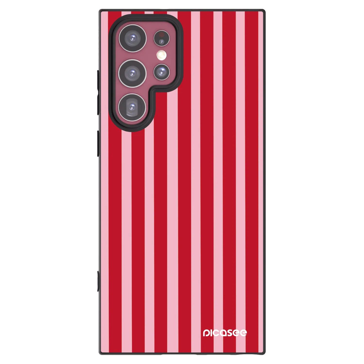 Picasee husă neagră din silicon pentru Samsung Galaxy S22 Ultra 5G - Lines red