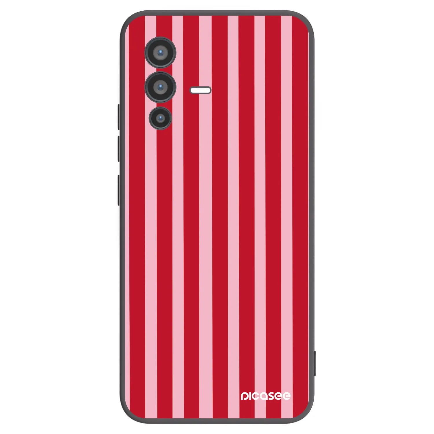 Picasee husă neagră din silicon pentru Vivo V23 5G - Lines red