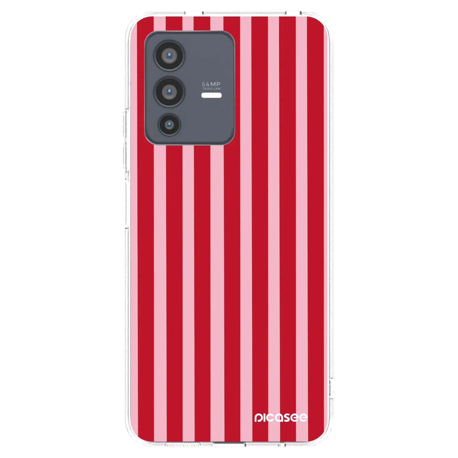Picasee husă transparentă din silicon pentru Vivo V23 5G - Lines red