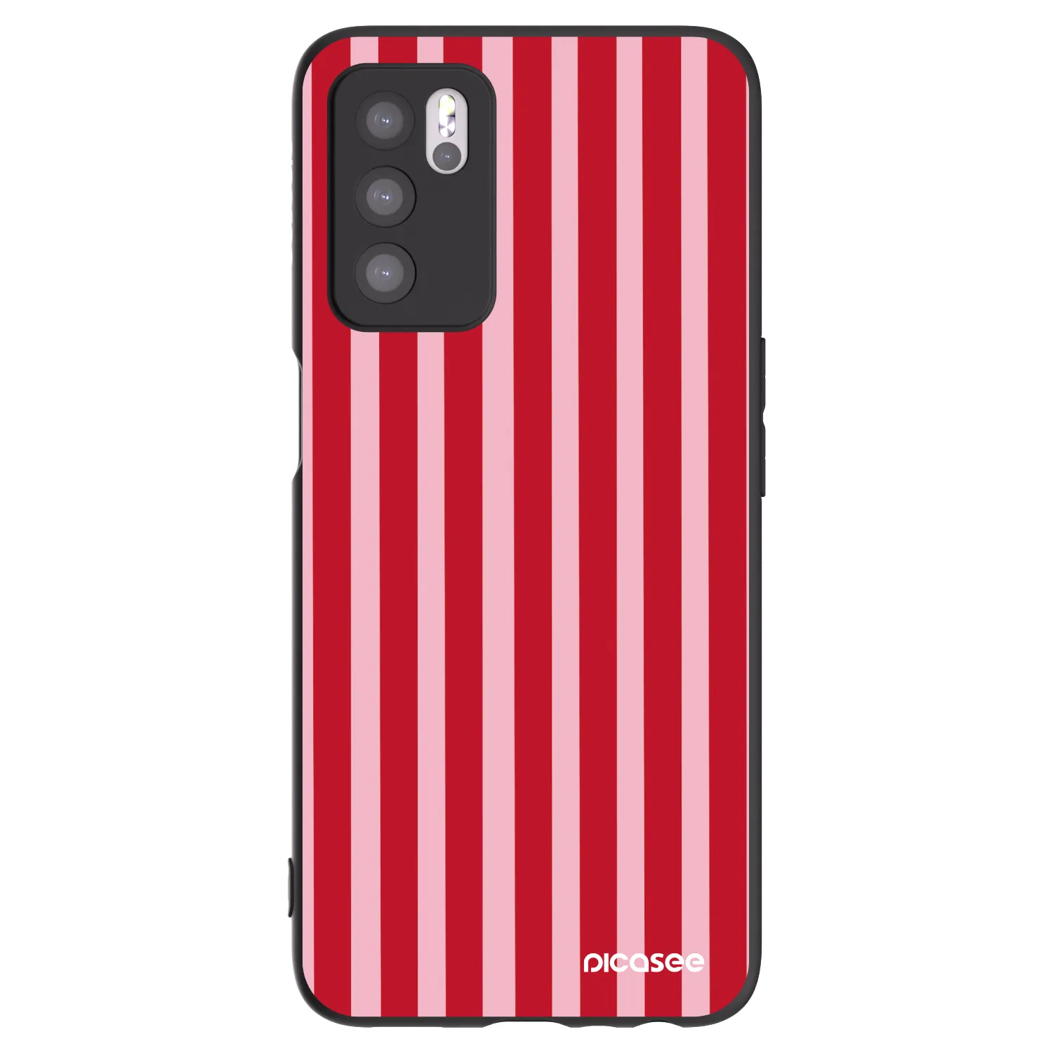 Picasee husă neagră din silicon pentru OPPO A16 - Lines red