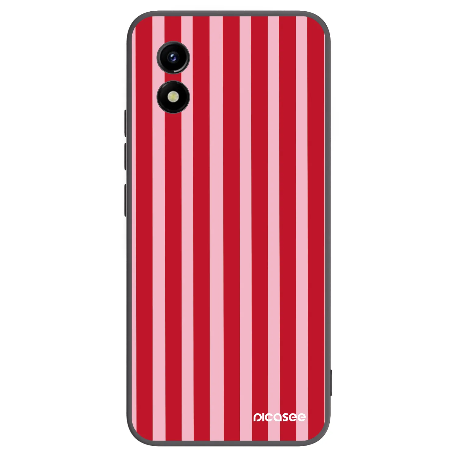 Picasee husă neagră din silicon pentru Vivo Y01 - Lines red