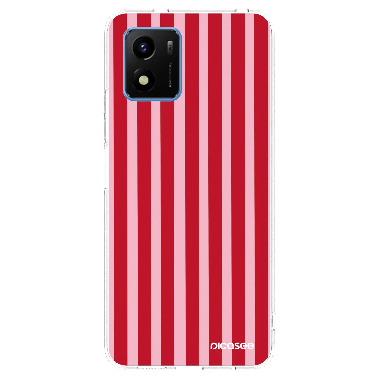 Picasee husă transparentă din silicon pentru Vivo Y01 - Lines red