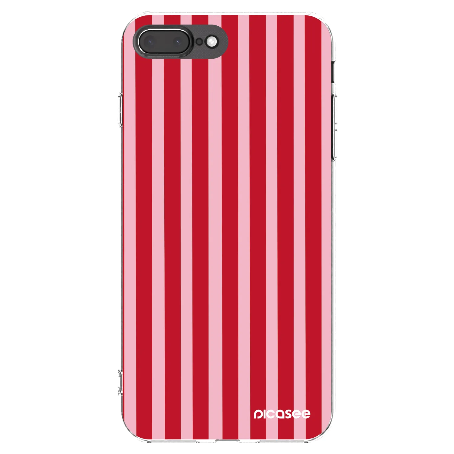 Picasee husă transparentă din silicon pentru Apple iPhone 8 Plus - Lines red