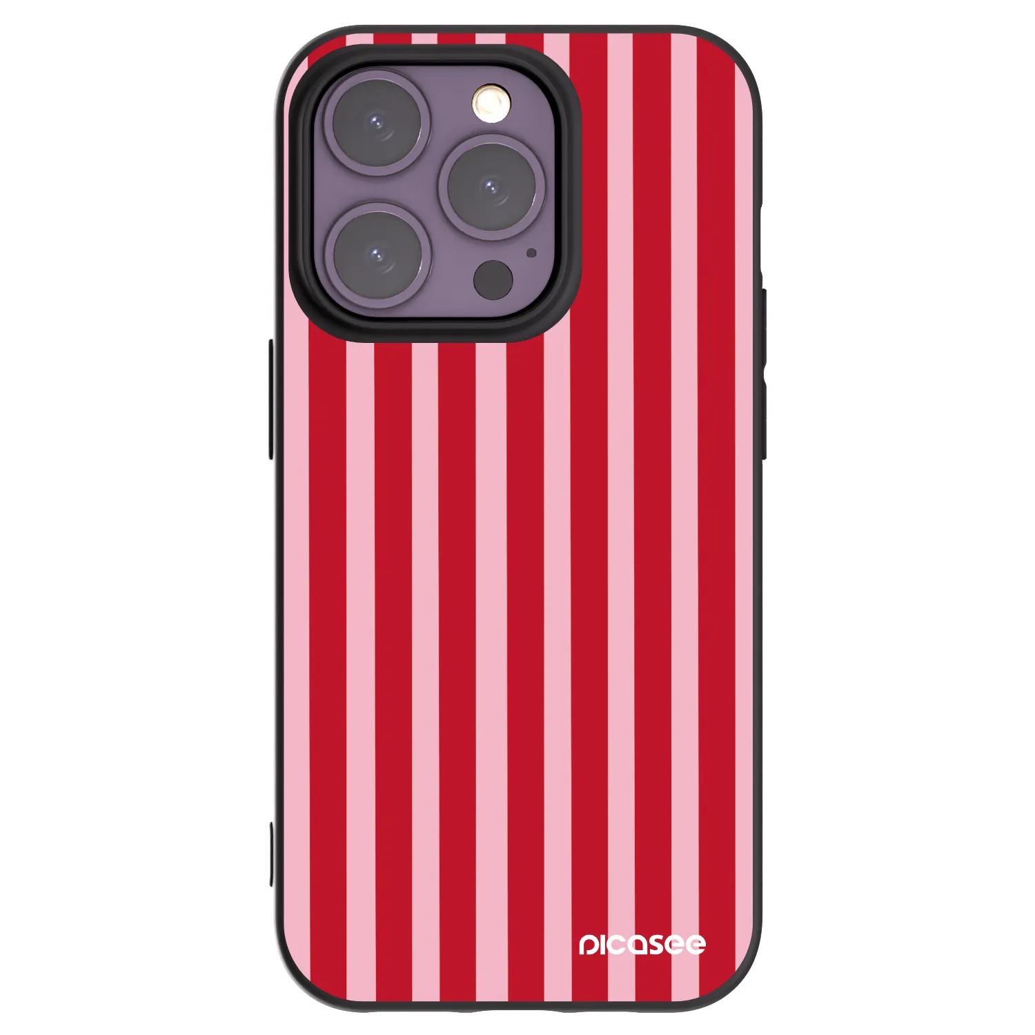 Picasee husă neagră din silicon pentru Apple iPhone 14 Pro - Lines red
