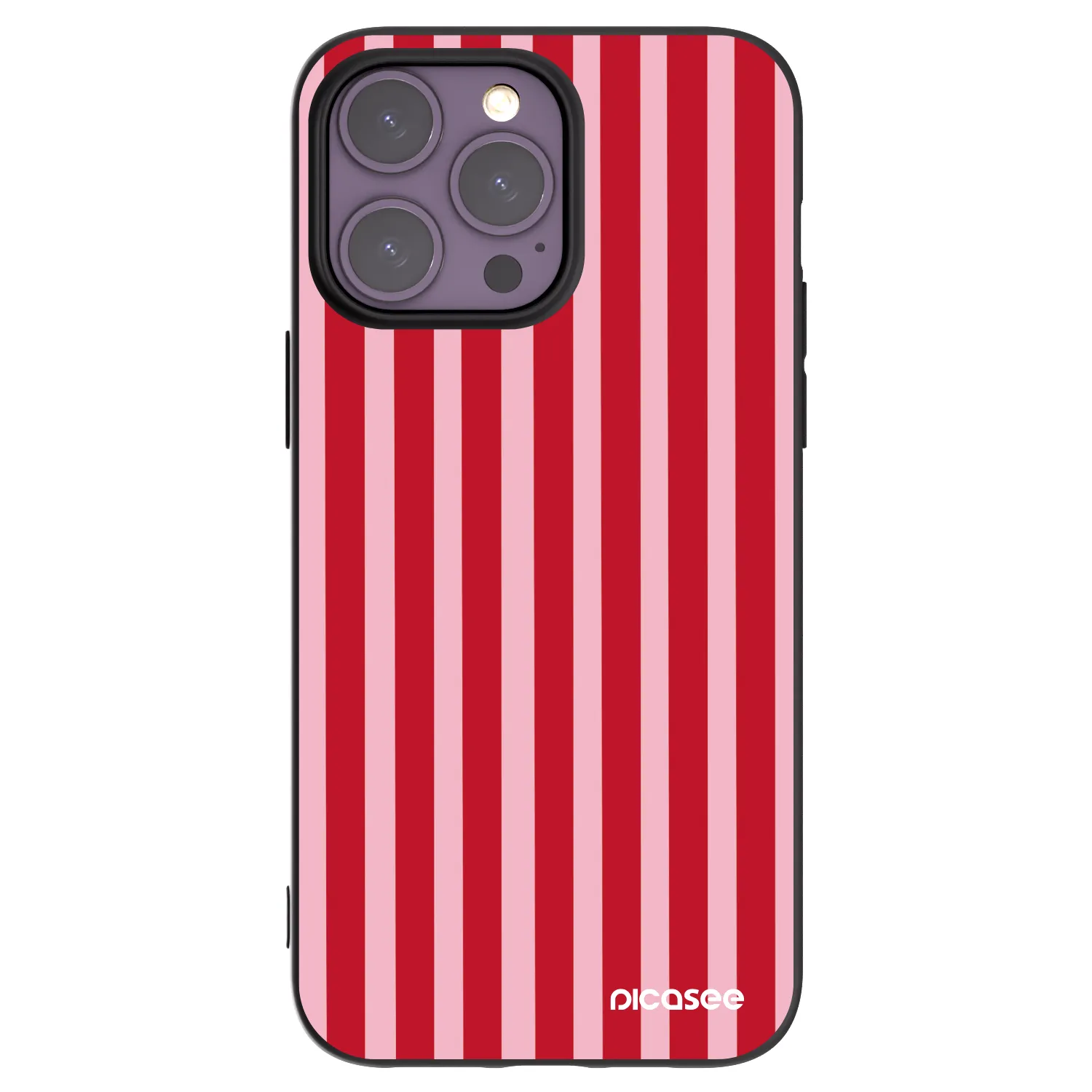 Picasee husă neagră din silicon pentru Apple iPhone 14 Pro Max - Lines red