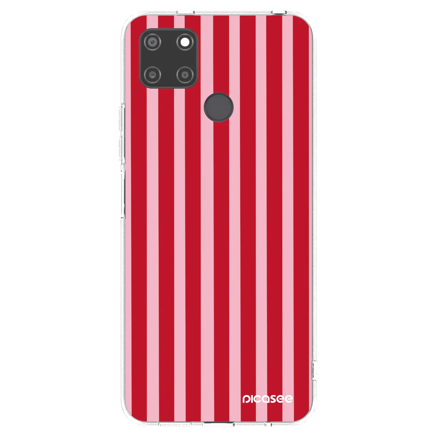 Picasee husă transparentă din silicon pentru Realme C21Y - Lines red