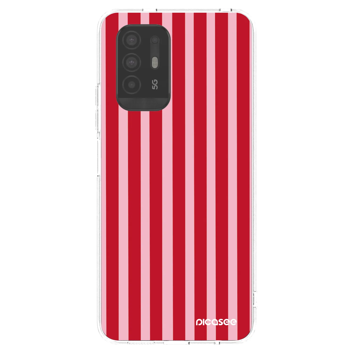 Picasee husă transparentă din silicon pentru OPPO A94 5G - Lines red