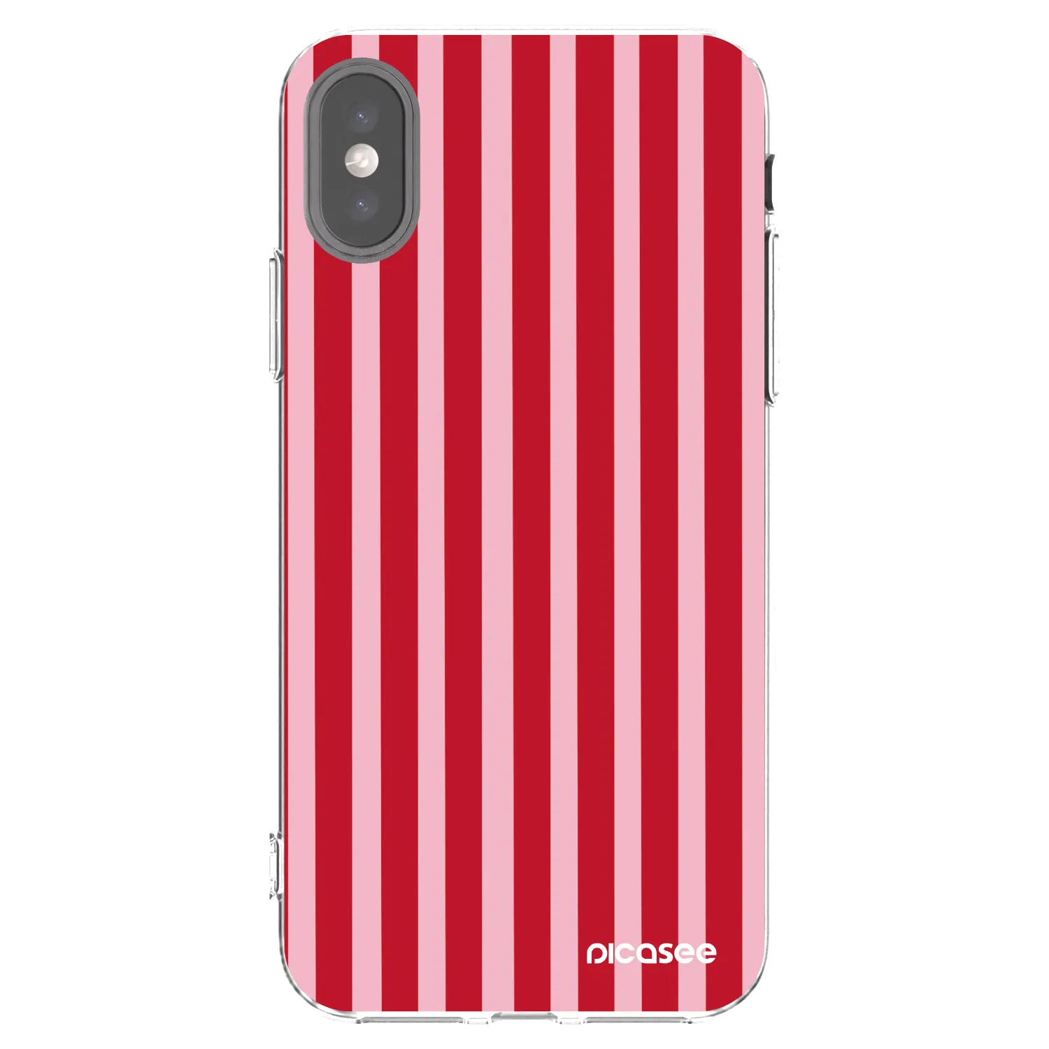 Picasee husă transparentă din silicon pentru Apple iPhone X/XS - Lines red
