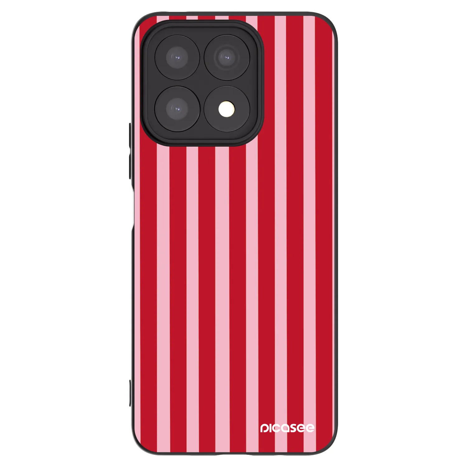 Picasee husă neagră din silicon pentru Honor X8a - Lines red