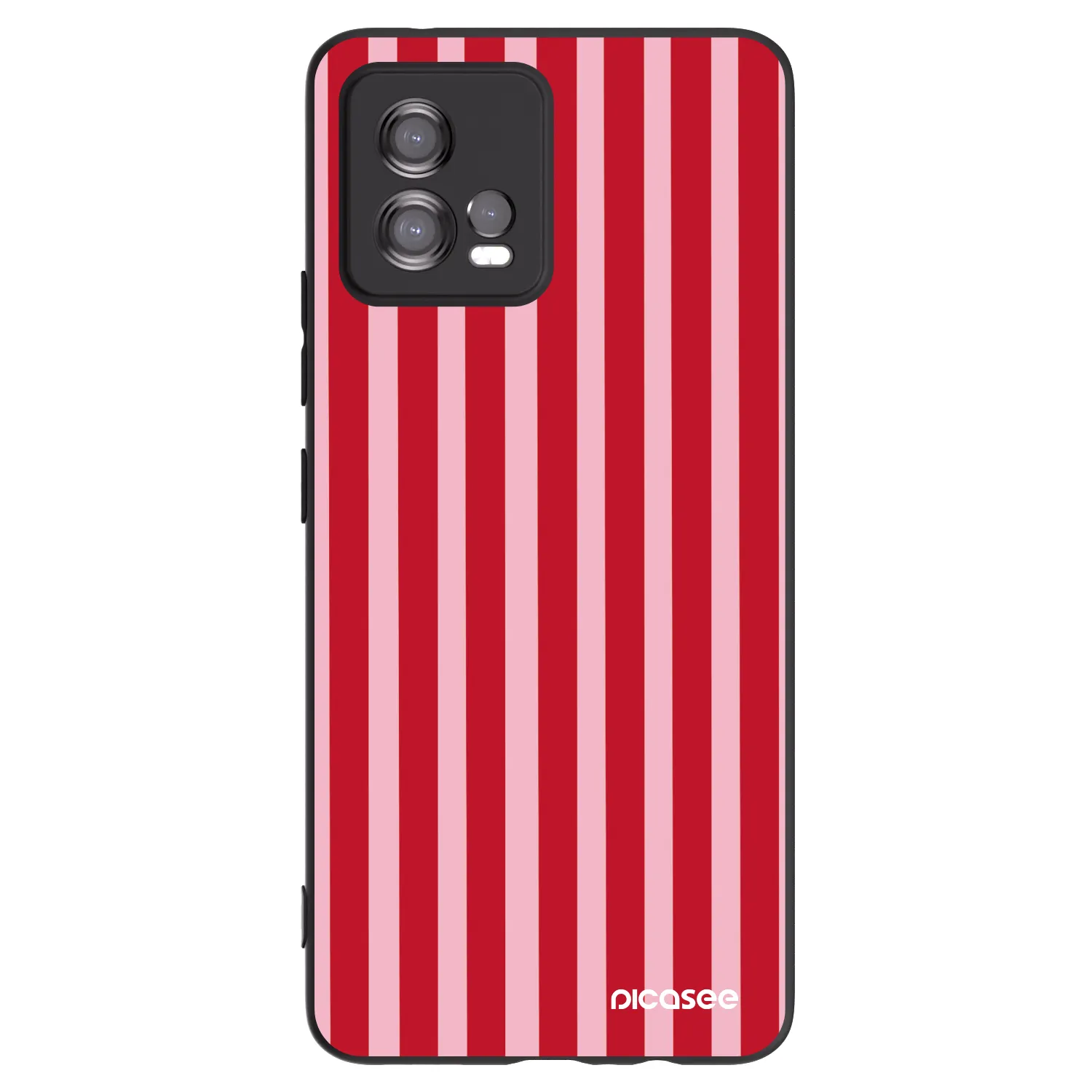 Picasee husă neagră din silicon pentru Motorola Moto G72 - Lines red