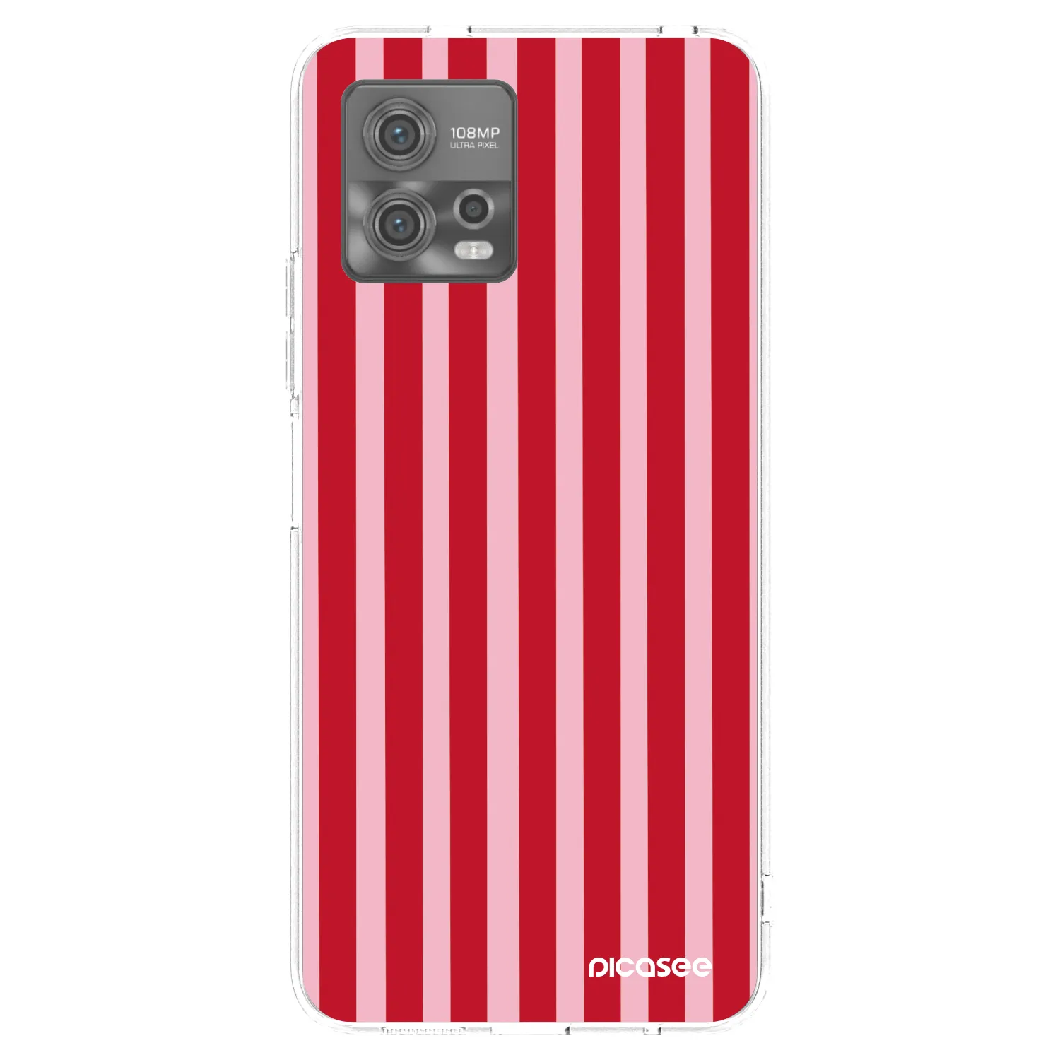 Picasee husă transparentă din silicon pentru Motorola Moto G72 - Lines red
