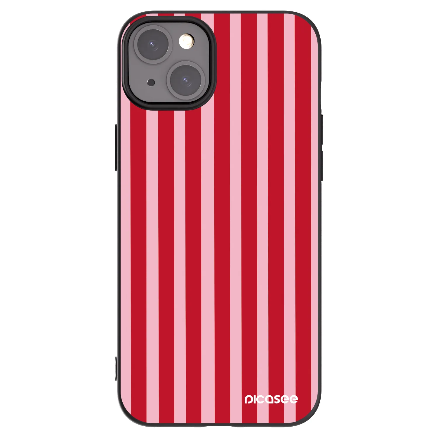 Picasee husă neagră din silicon pentru Apple iPhone 15 Plus - Lines red