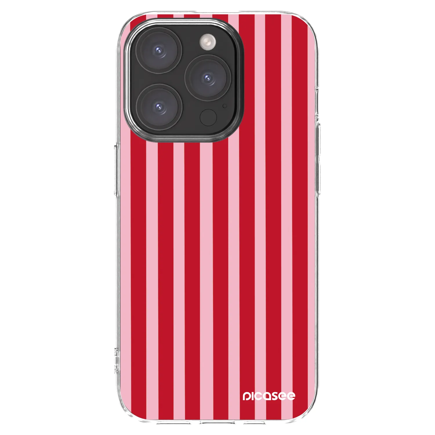Picasee husă transparentă din silicon pentru Apple iPhone 15 Pro - Lines red