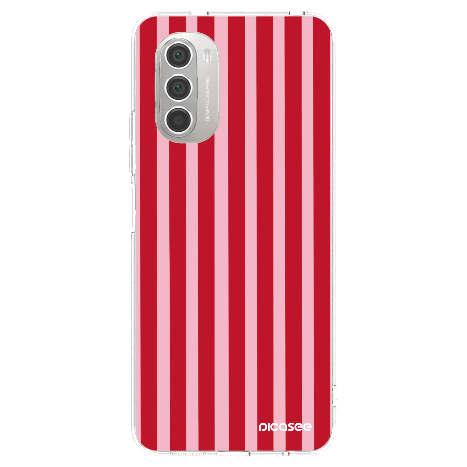 Picasee husă transparentă din silicon pentru Motorola Moto G51 - Lines red