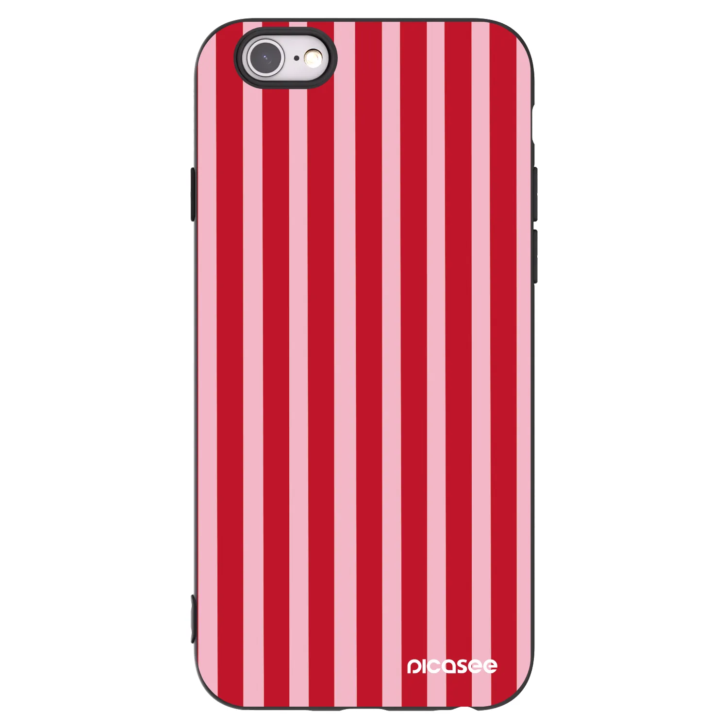 Picasee husă neagră din silicon pentru Apple iPhone 6/6S - Lines red