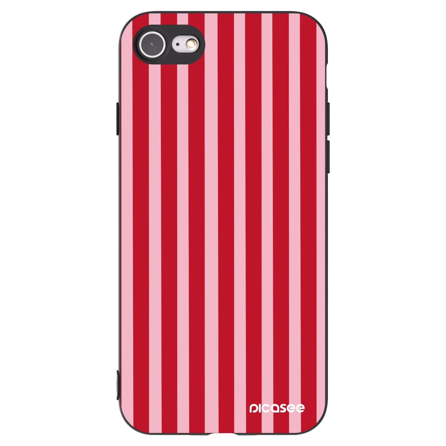 Picasee husă neagră din silicon pentru Apple iPhone 7 - Lines red