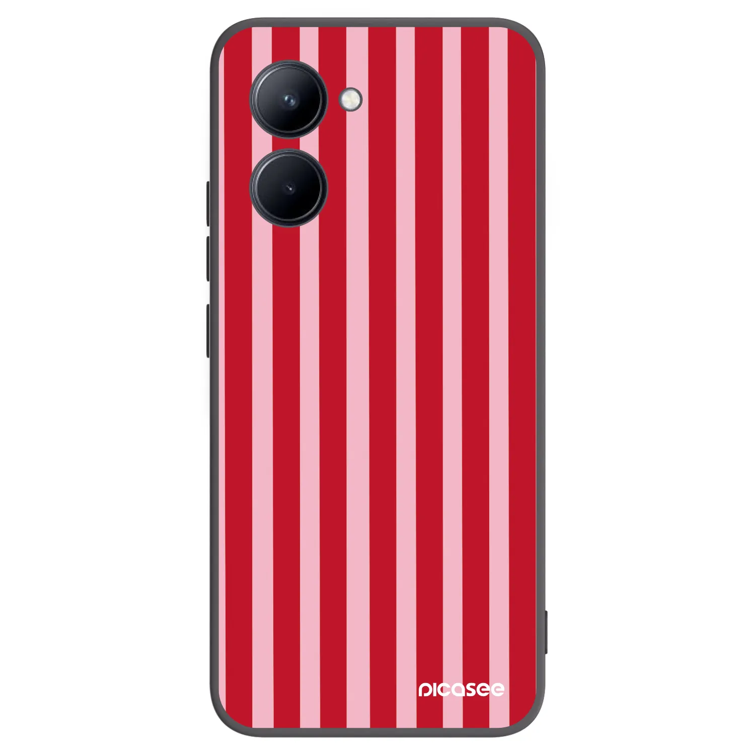 Picasee husă neagră din silicon pentru Realme C33 (2023) - Lines red