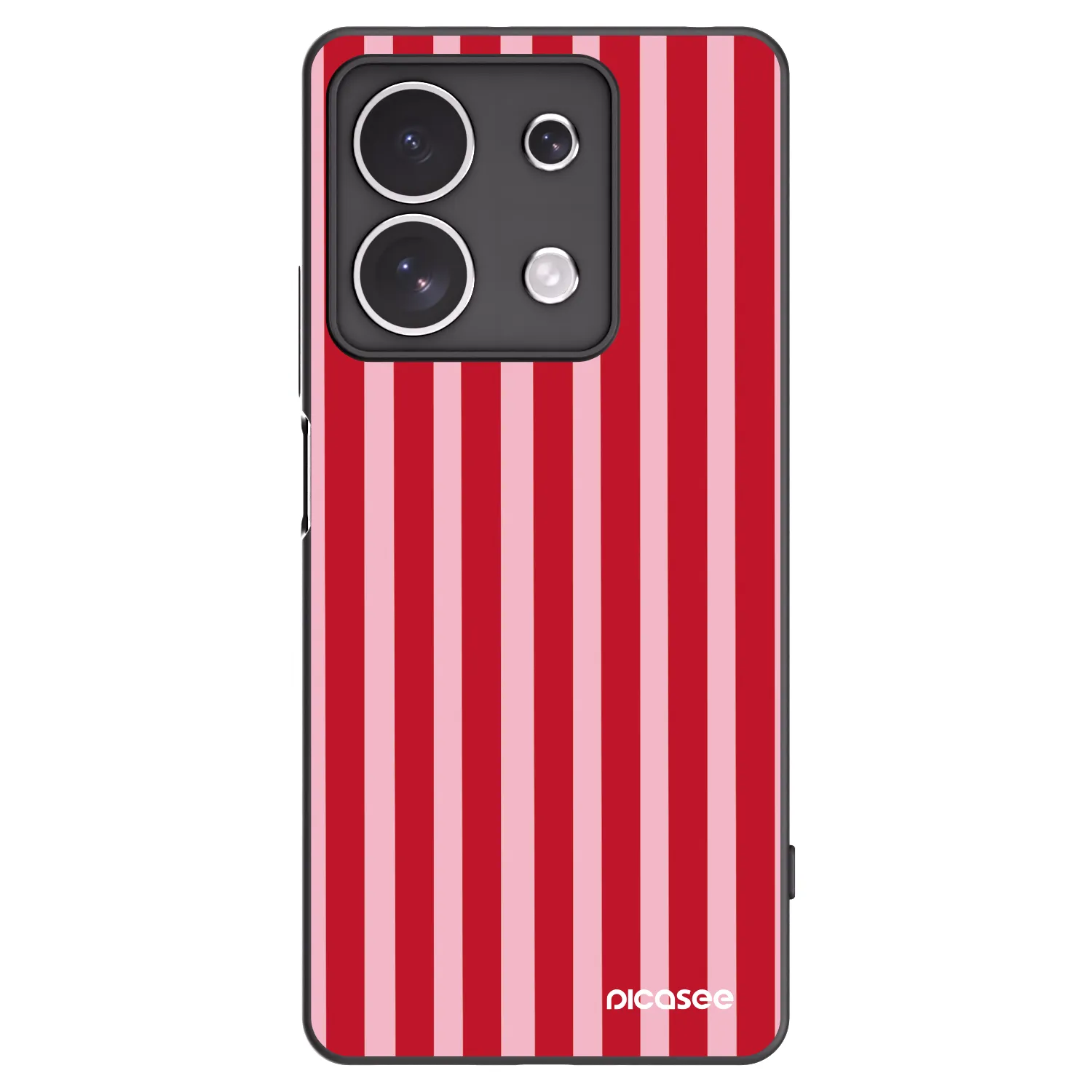Picasee husă neagră din silicon pentru Xiaomi Redmi Note 13 4G - Lines red