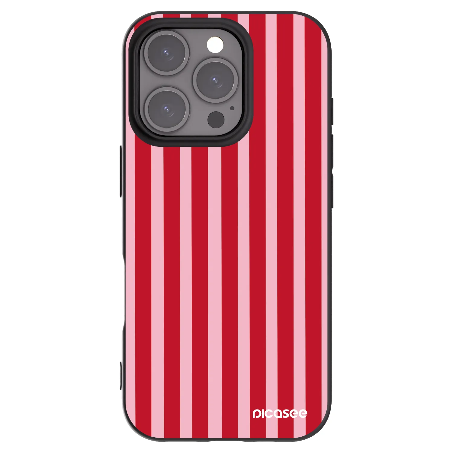 Picasee husă neagră din silicon pentru Apple iPhone 16 Pro - Lines red