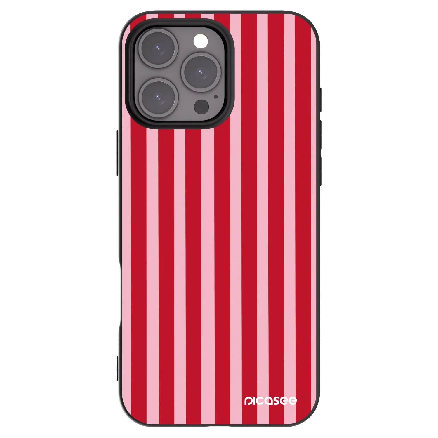 Picasee husă neagră din silicon pentru Apple iPhone 16 Pro Max - Lines red