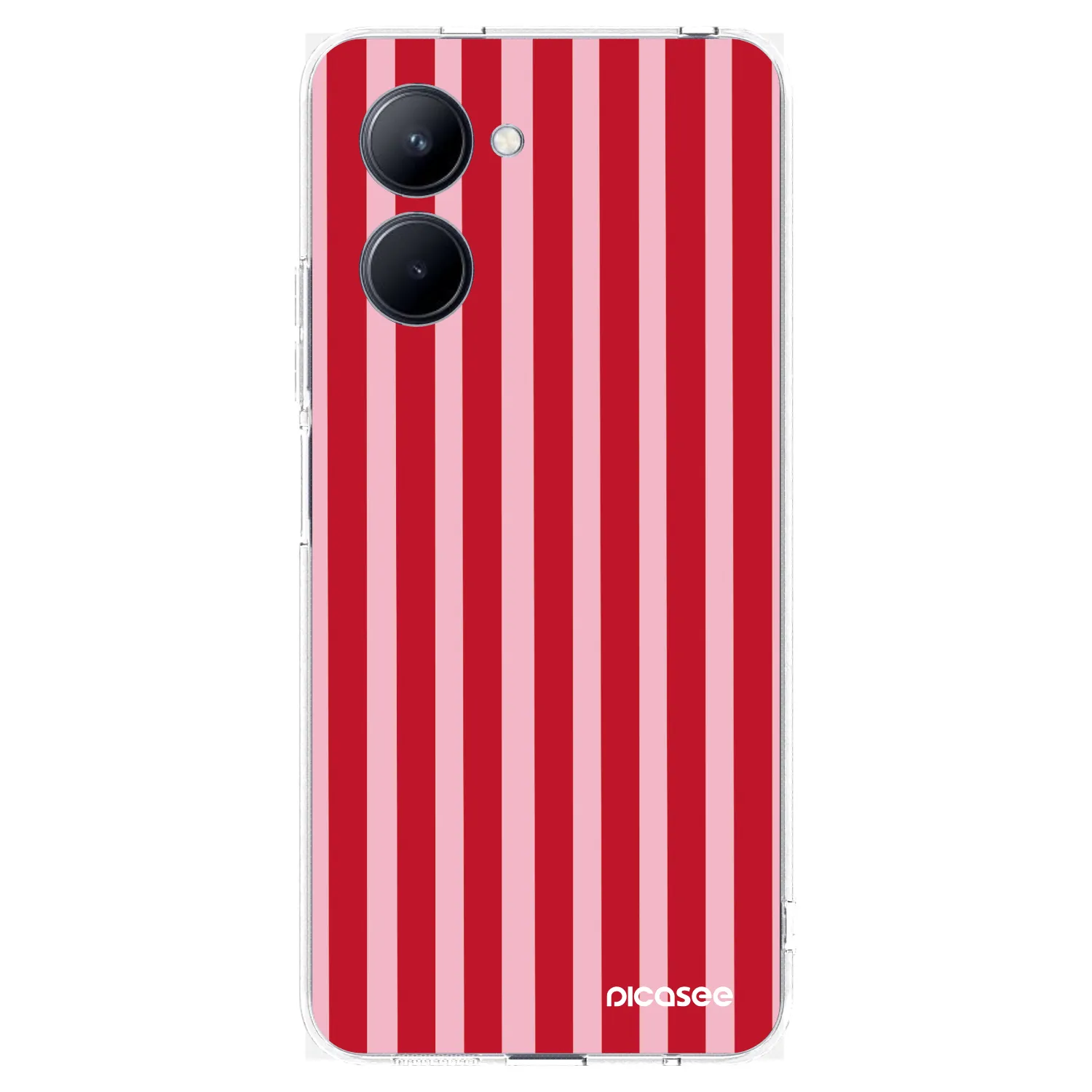 Picasee husă transparentă din silicon pentru Realme C33 (2023) - Lines red