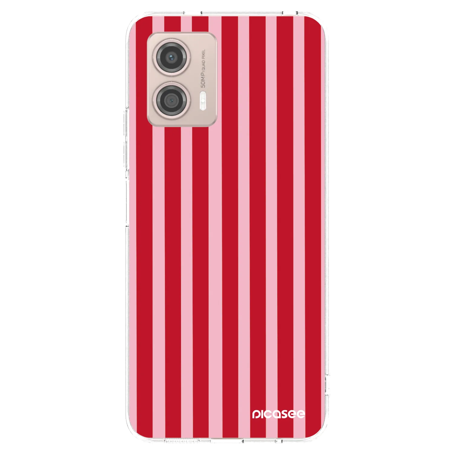 Picasee husă transparentă din silicon pentru Motorola Moto G53 5G - Lines red